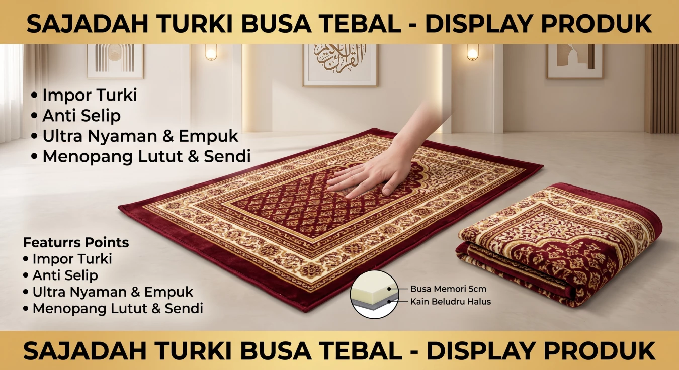 Sajadah Turki Busa Tebal