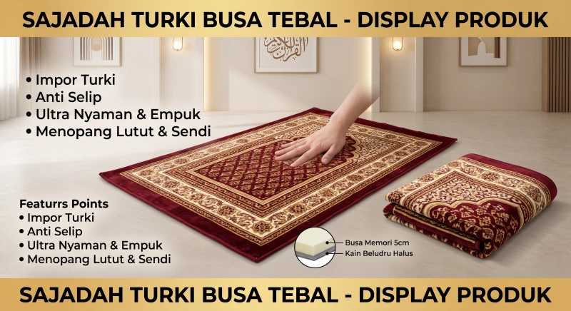Sajadah Turki Busa Tebal